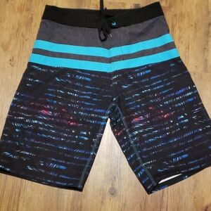 Burnside black striped board shorts lightweight